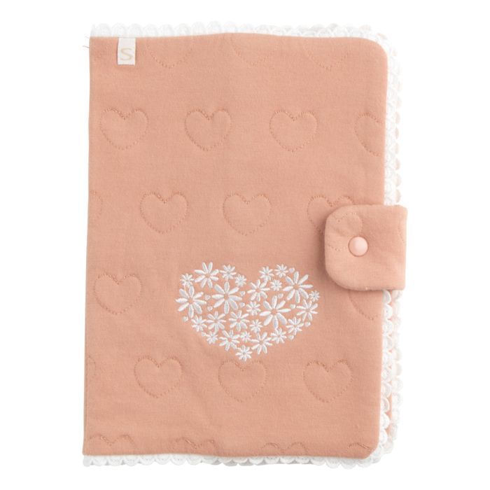 Copertina per libretto sanitario in cotone trapuntato - CUORE PICCOLO