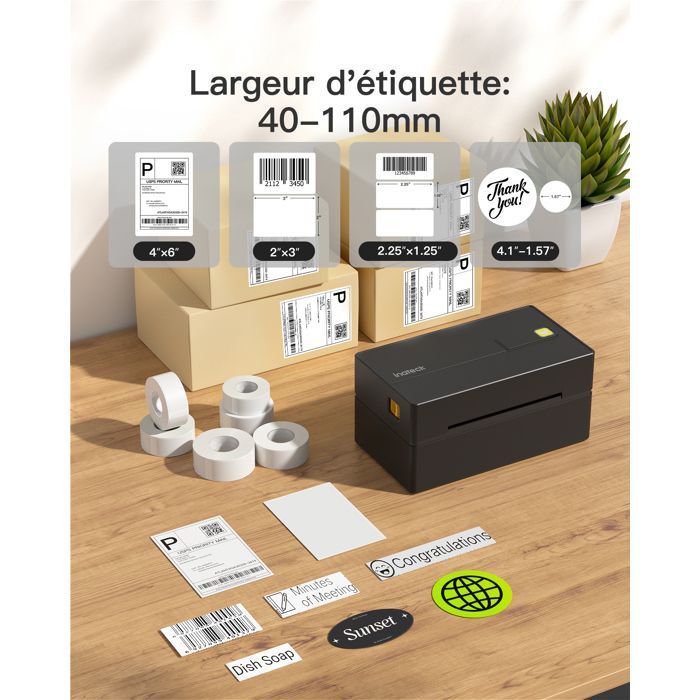 Inateck Drahtloser mobiler Thermodrucker 4 x 6 - für den Paketversand