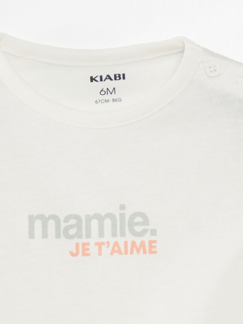 T-shirt met korte mouwen en opdruk - WIT