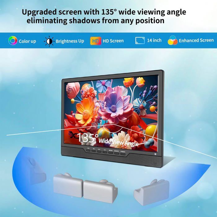 Televisor LED portátil de 14