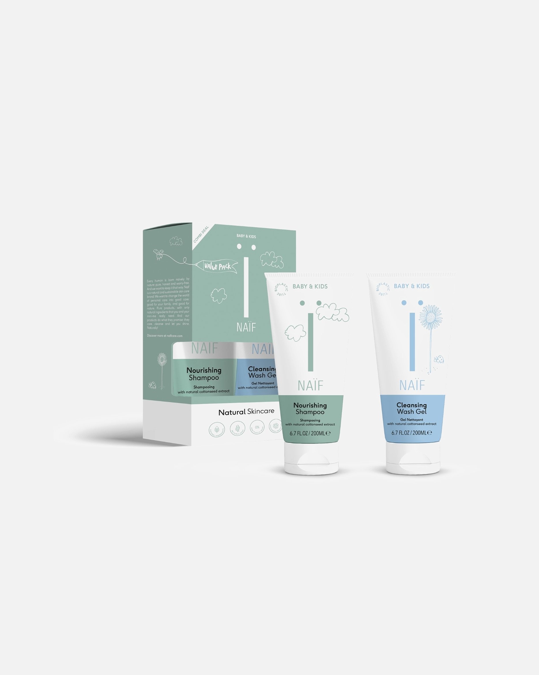 Naif set za tuširanje Naïf Value Pack šampon + gel za pranje za bebe i djecu - 1 komad