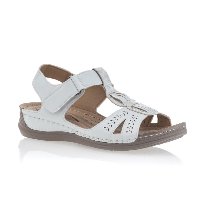 Weiße Damensandalen / Zehenfreie Schuhe