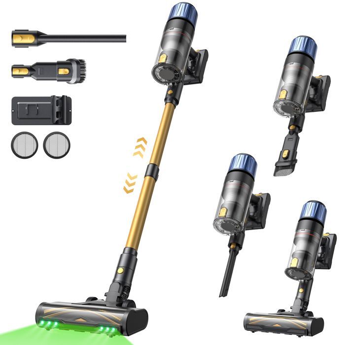 Aspiradora de mano inalámbrica PROSCENIC P15A - Potente aspiradora de 75 kPa/160 AW - Autonomía de 70 minutos - 650 W - Funcionamiento vertical - Ligera - Greeneye