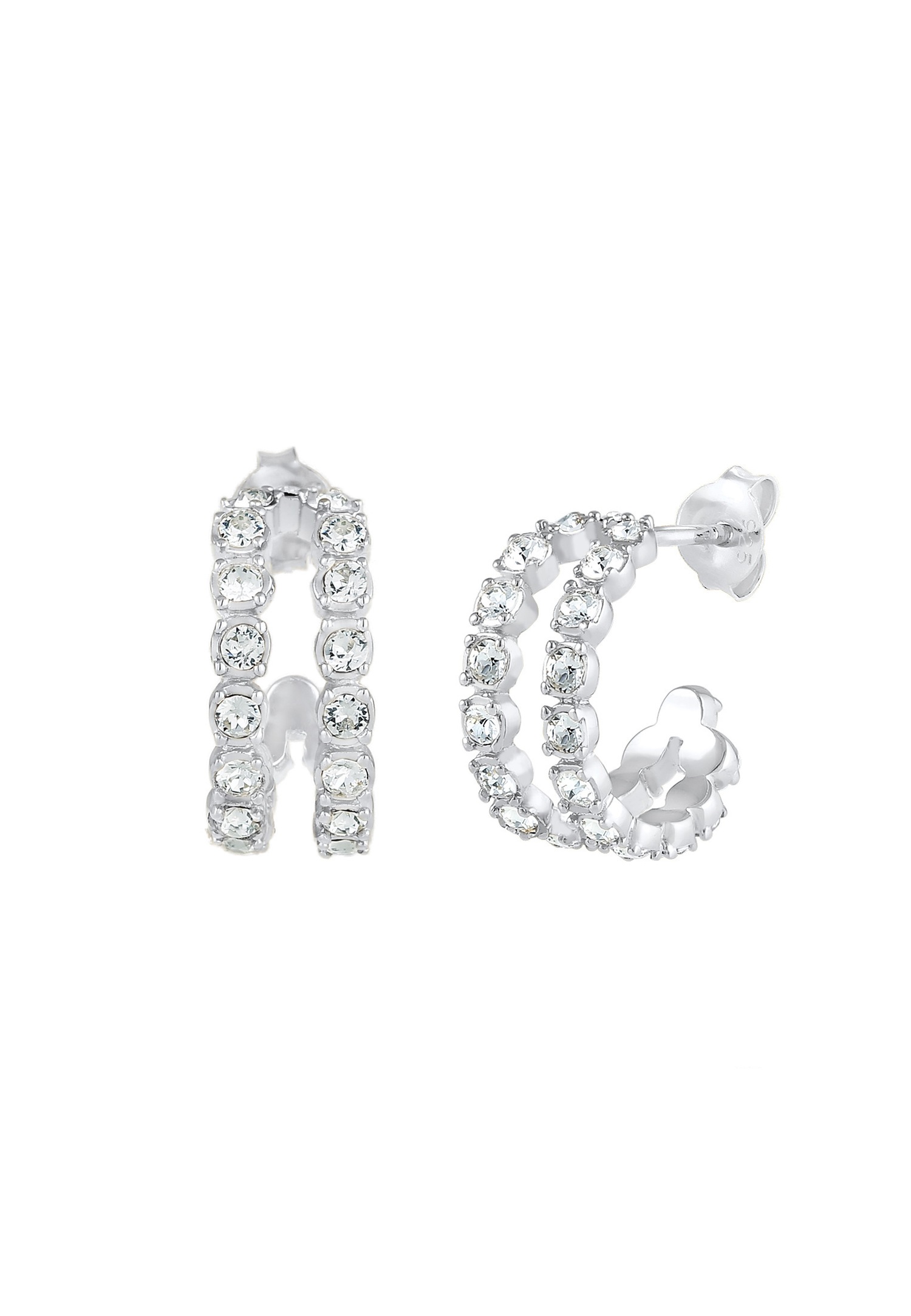 Elli Femmes créoles Edel Mini avec cristaux en argent sterling 925