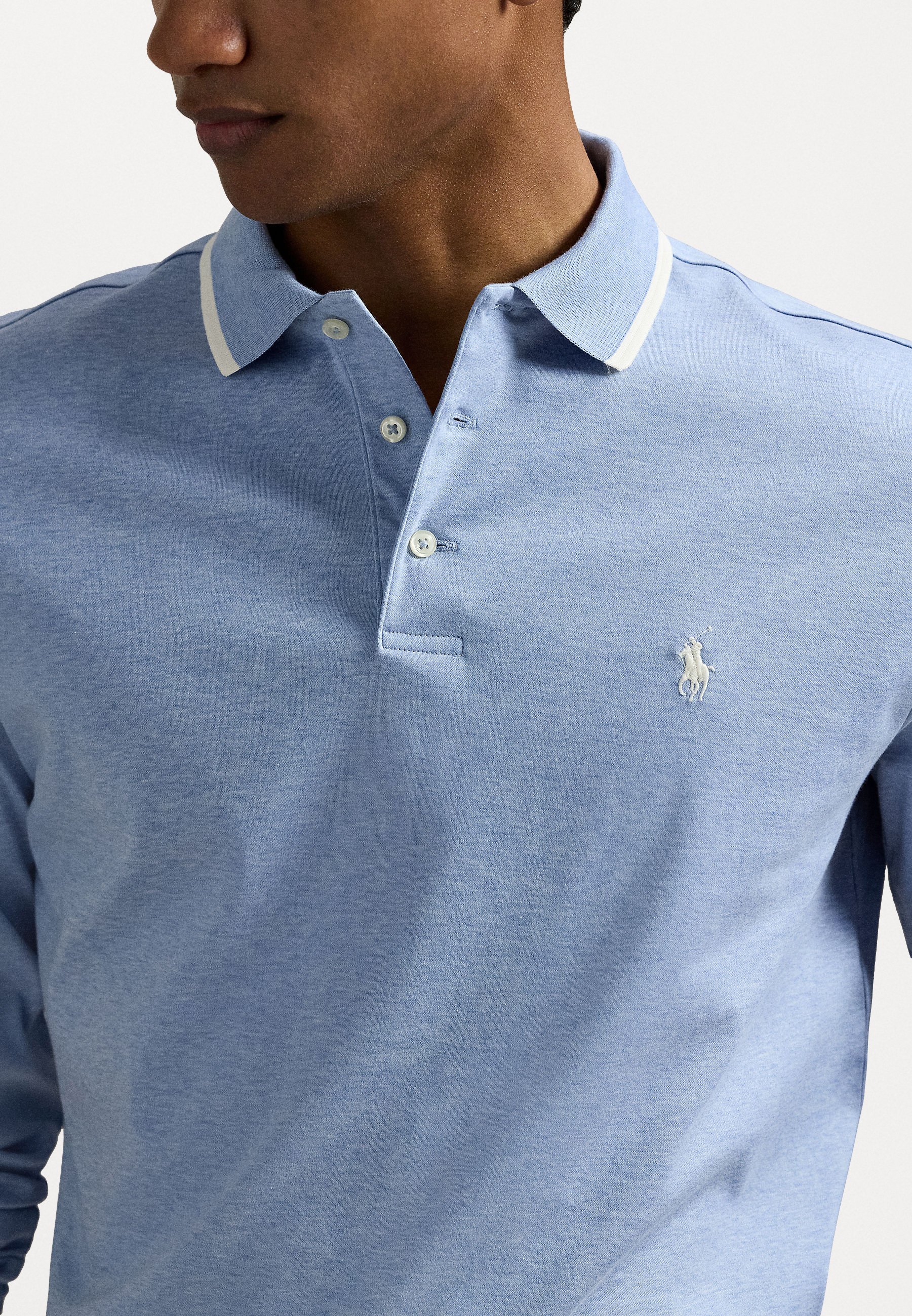 Polo Ralph Lauren CUSTOM SLIM FIT POLOSHIRT VAN ZACHT KATOENEN - Poloshirt - Isle Heather