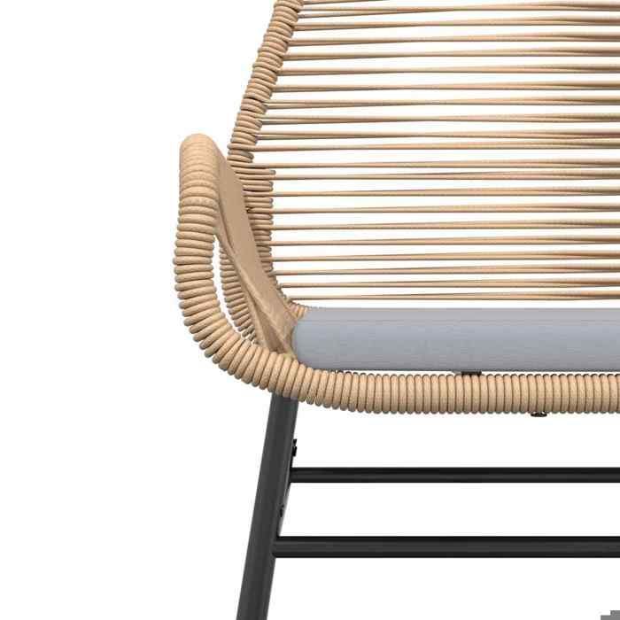 Conjunto de comedor de jardín de ratán sintético - BURKE - 3 piezas - Marrón - Mesa 80x80x74 cm - Silla 57x60x86 cm