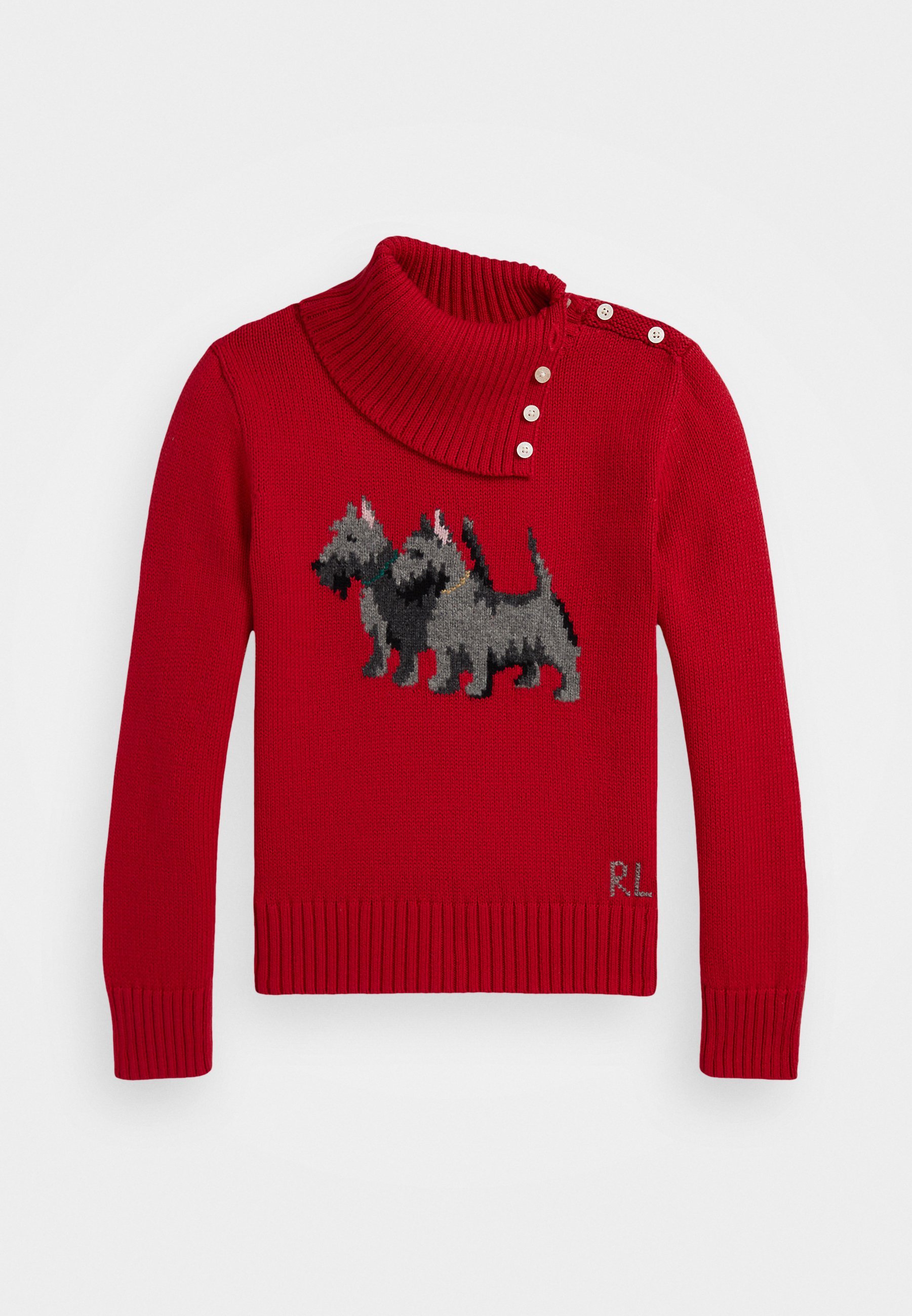 Polo Ralph Lauren INTARSIA-KNIT HONDENTRUI VAN KATOENEN - Trui - rood
