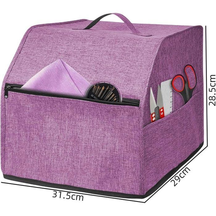 Funda para máquina de coser overlock con bolsillos de almacenamiento, protección contra el polvo, tela morada #SEWINGMACHINE Etiqueta