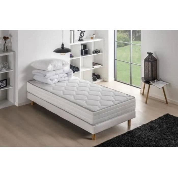 Paquete listo para dormir: Colchón + base de cama de 90 x 190 cm + edredón + almohada - DEKO DREAM Smart