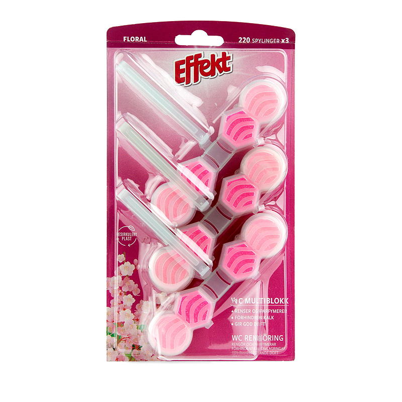 Bloc WC effet fleurs, lot de 3