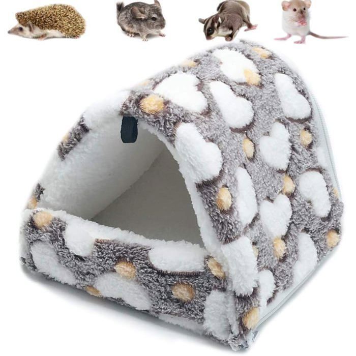 Couchage rongeur peluche maison hamac - XVX - Pour hamster cochon d Inde lapin - Lit cabane doux lavable - Accessoire cage petit