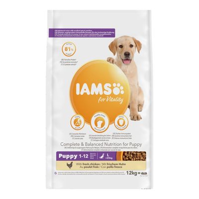 IAMS for Vitality Valp & Junior Stor Hund - Kyckling