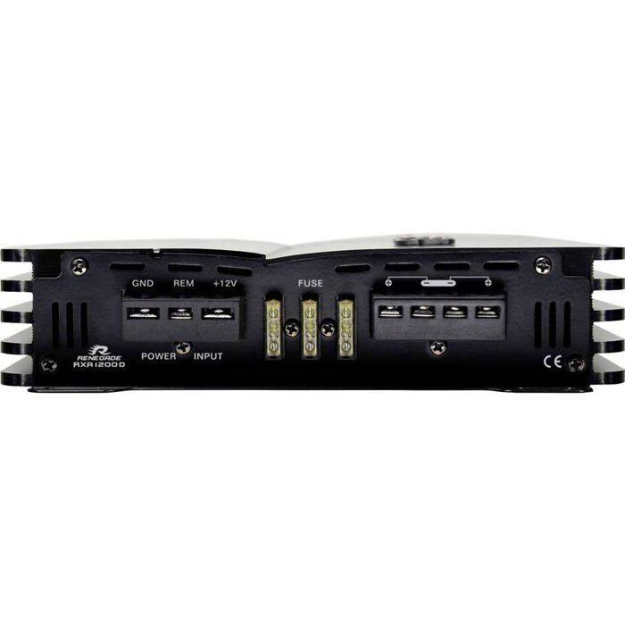 1 amplificador monofónico Renegade RXA1200D, clase D, 1 canal, 600 vatios RMS estables a 1 ohmio, 1200 vatios máximo, 1 unidad