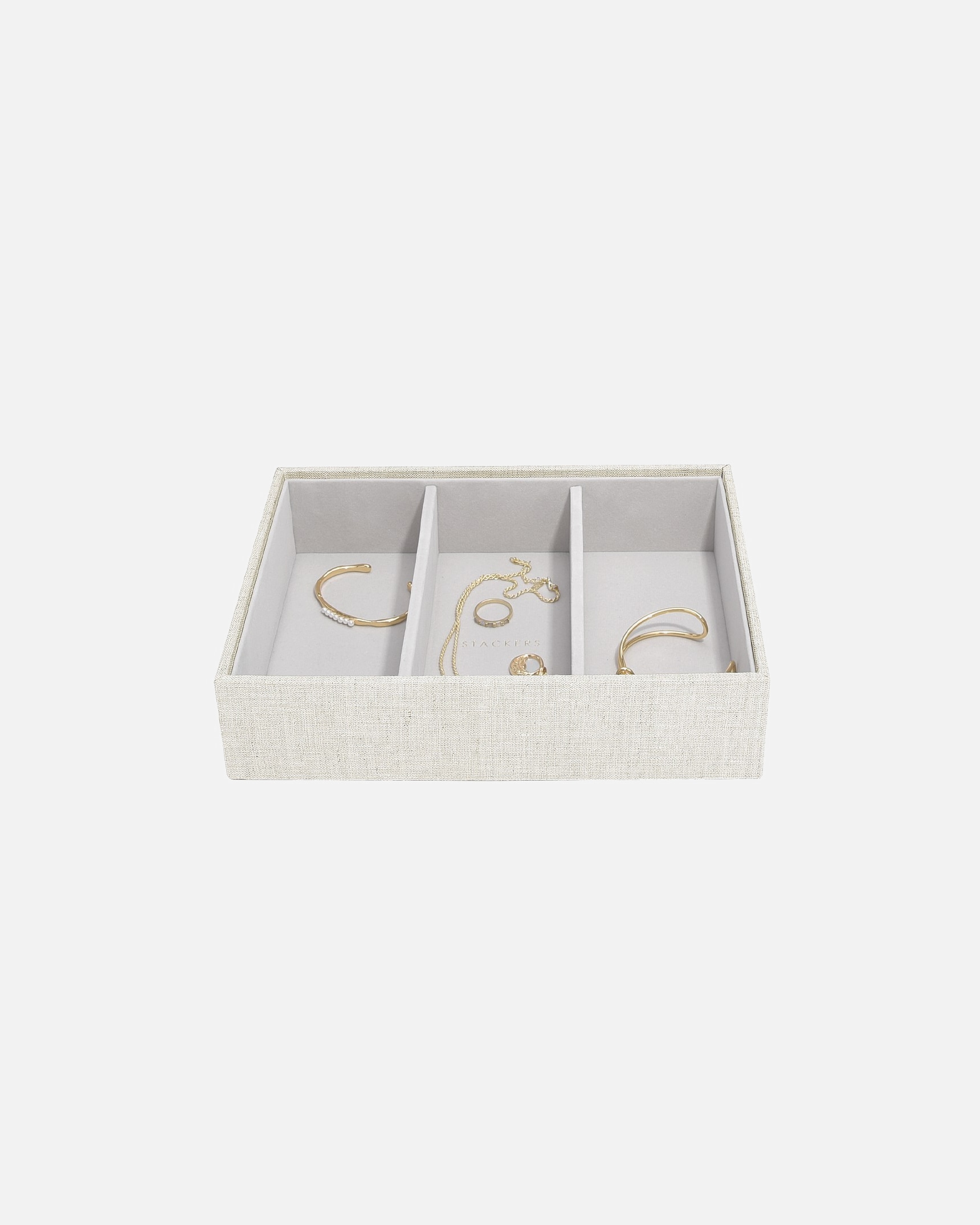 Sac de rangement Stackers couleur avoine et lin, classique, profond, 3 compartiments - 1 pièce