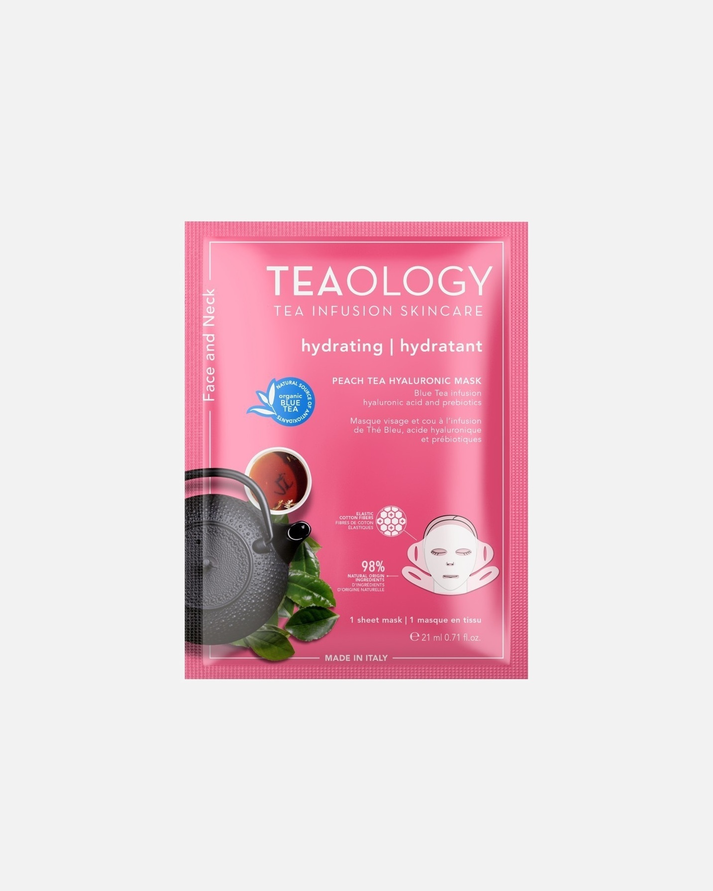 Teaology maska za lice s hijaluronskom kremom i čajem od breskve - 21 ml
