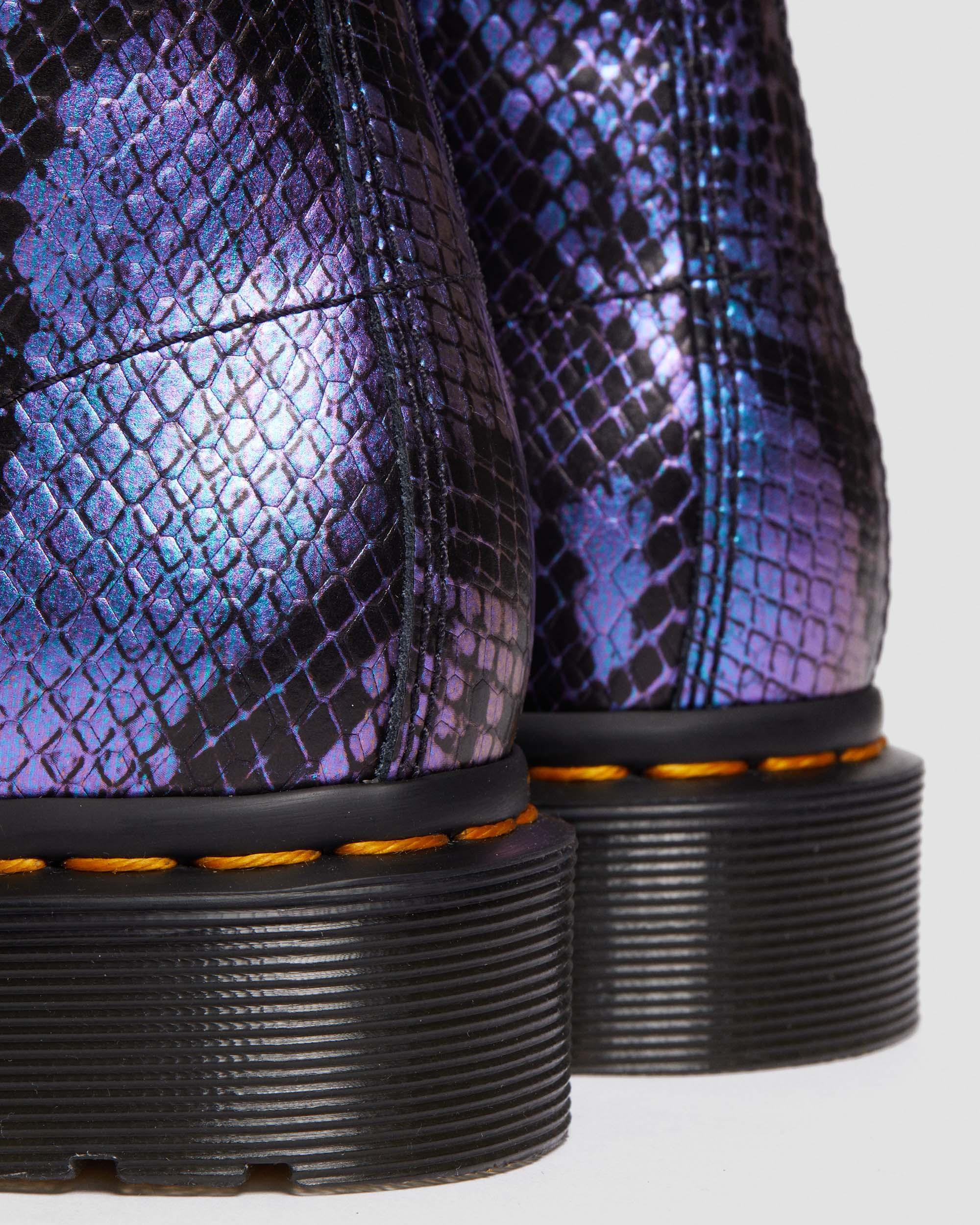 1460 Snake Print Emboss Leather Lace Up Boots
