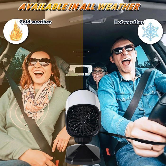 HAWUJ Car Heater - 150W 12V - 2-in-1 Car Fan