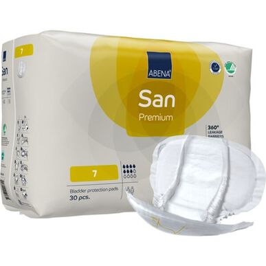 Abena San Premium 360 Leakage Barriers 7 Incontinence Dressings, Anatomical Shape, 30 units.