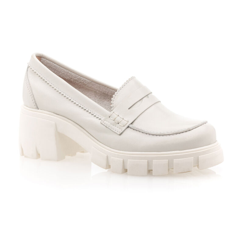 Weiße Damen-Loafer/Bootsschuhe