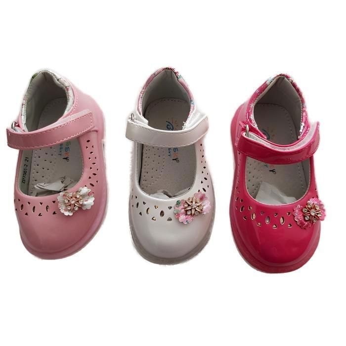 Scarpe - Bambina - Mary Jane - Pelle - Vernice - Rosa - Fantasia floreale - Taglie dalla 21 alla 26
