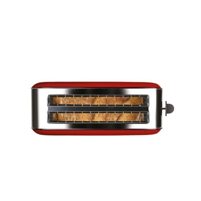 Toaster - TAURUS - Vintage Red - 2 extra-long slots - 6 browning levels - 1400 W