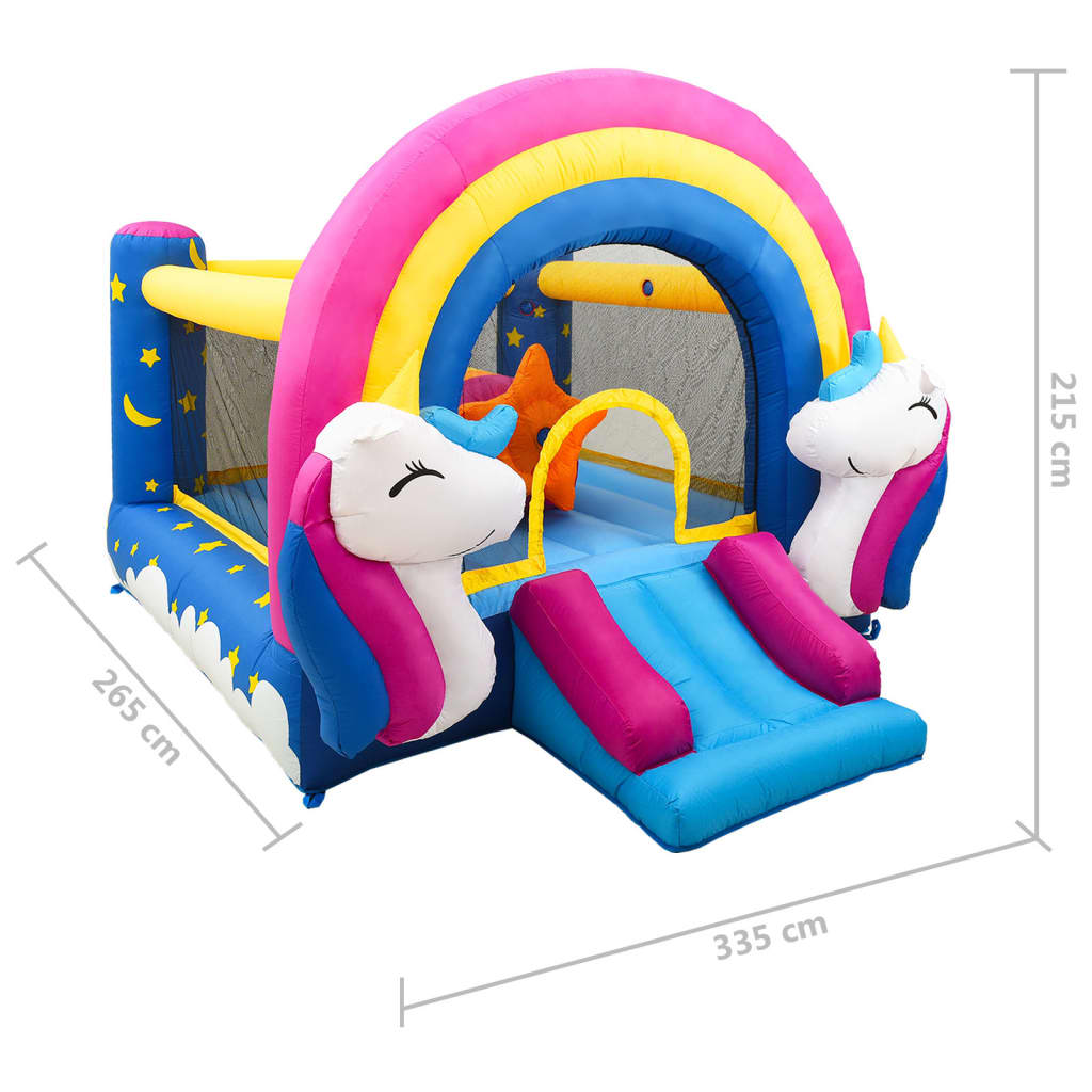 Happy Hop Unicorn Inflatable Castle 335 x 265 x 215 cm