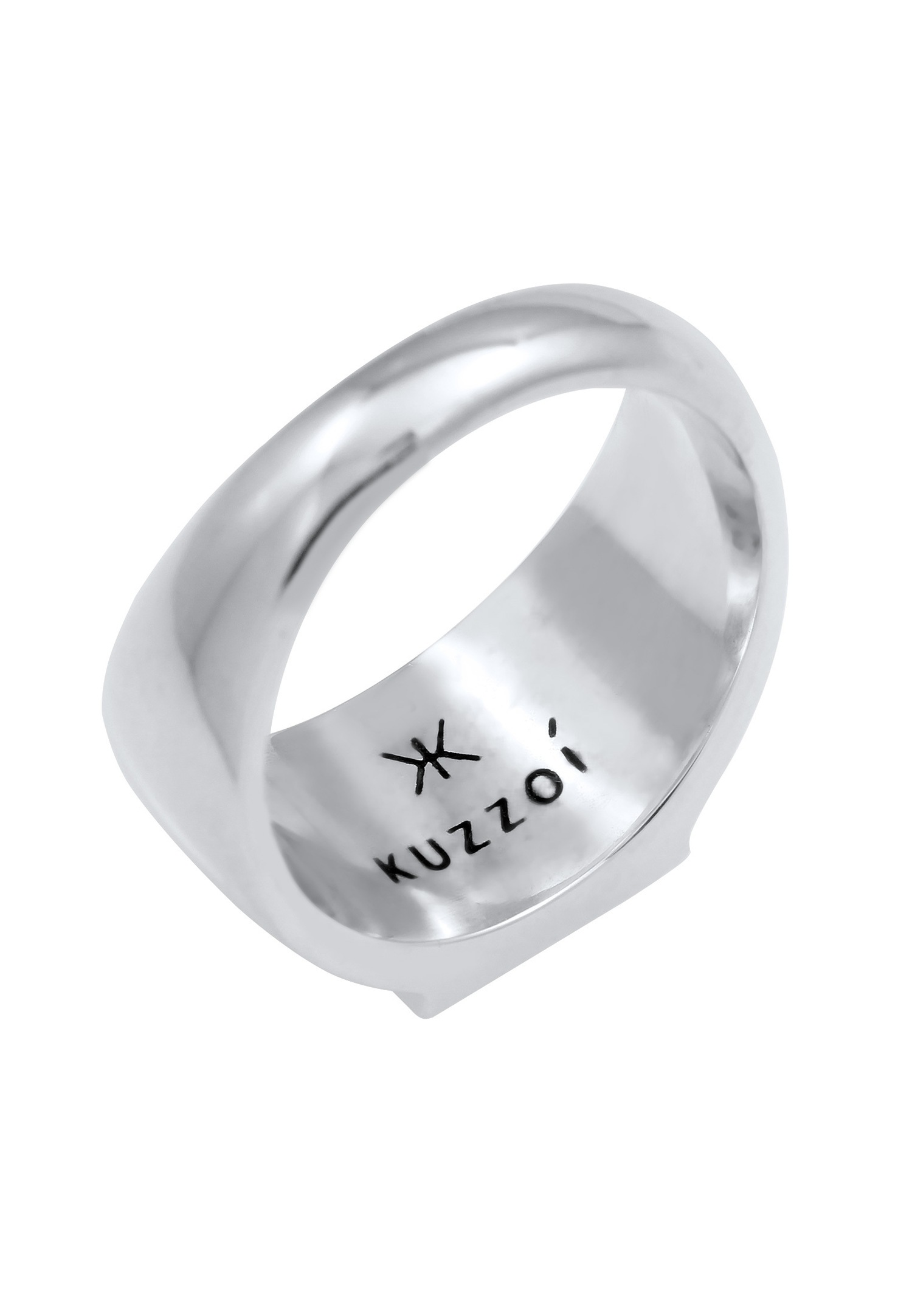 KUZZOI Hommes Sceau Rectangle Brillant Basique Solide en argent sterling 925