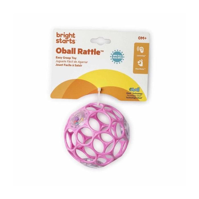 Chocalho OBALL, brinquedo para desenvolvimento da coordenação motora fina e aprendizado precoce.