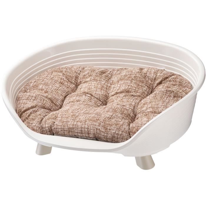 Cesta con cojín de relajación blanca - Tamaño L - 73 x 55 x 27 cm - FERPLAST
