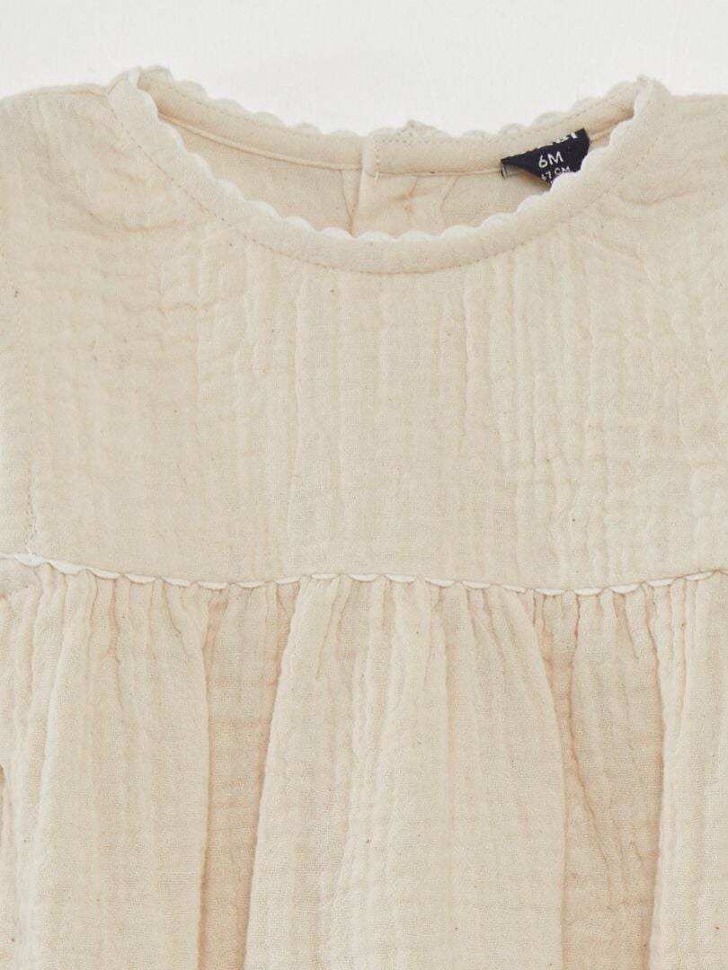 Rompertje van katoenen gaas - BEIGE