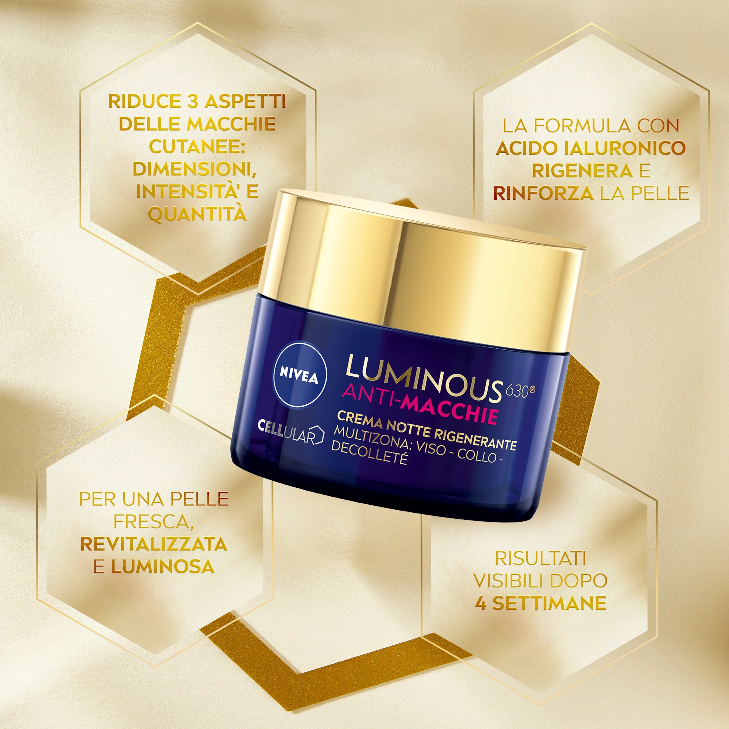 NIVEA Nivea Cellular Luminous creme noturno contra imperfeições da pele 50 ml Rosto, pescoço e colo