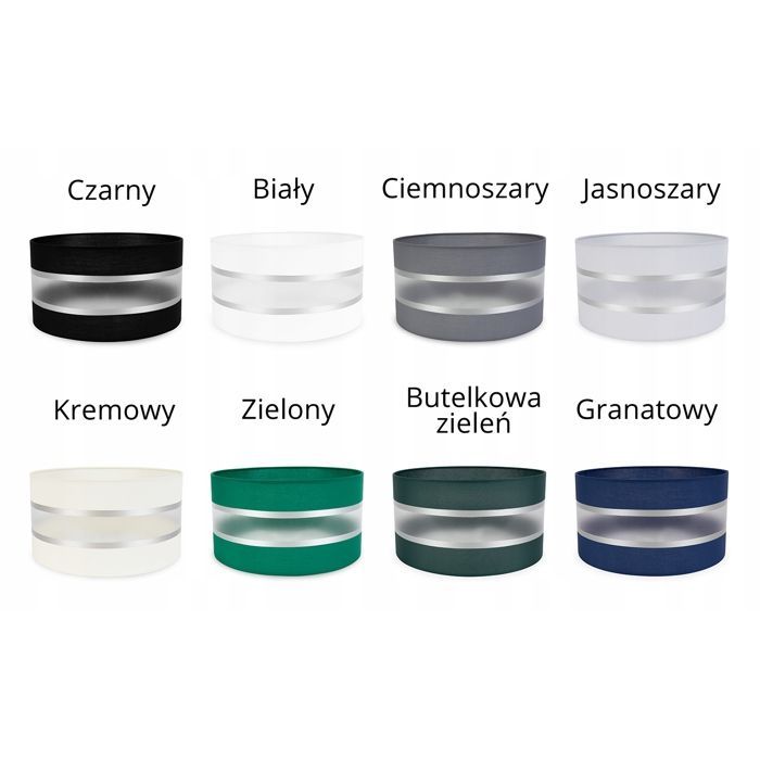 Abat-jour Cylindre - Light-Home - ELEGANCE 2030/35 - Bande Chromée - 8 Couleurs