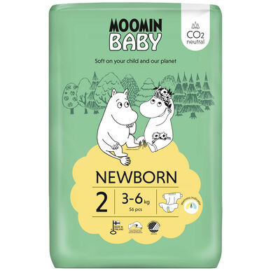 Pieluchy dla niemowląt Moomin 3-6 kg rozmiar 2 56 szt.