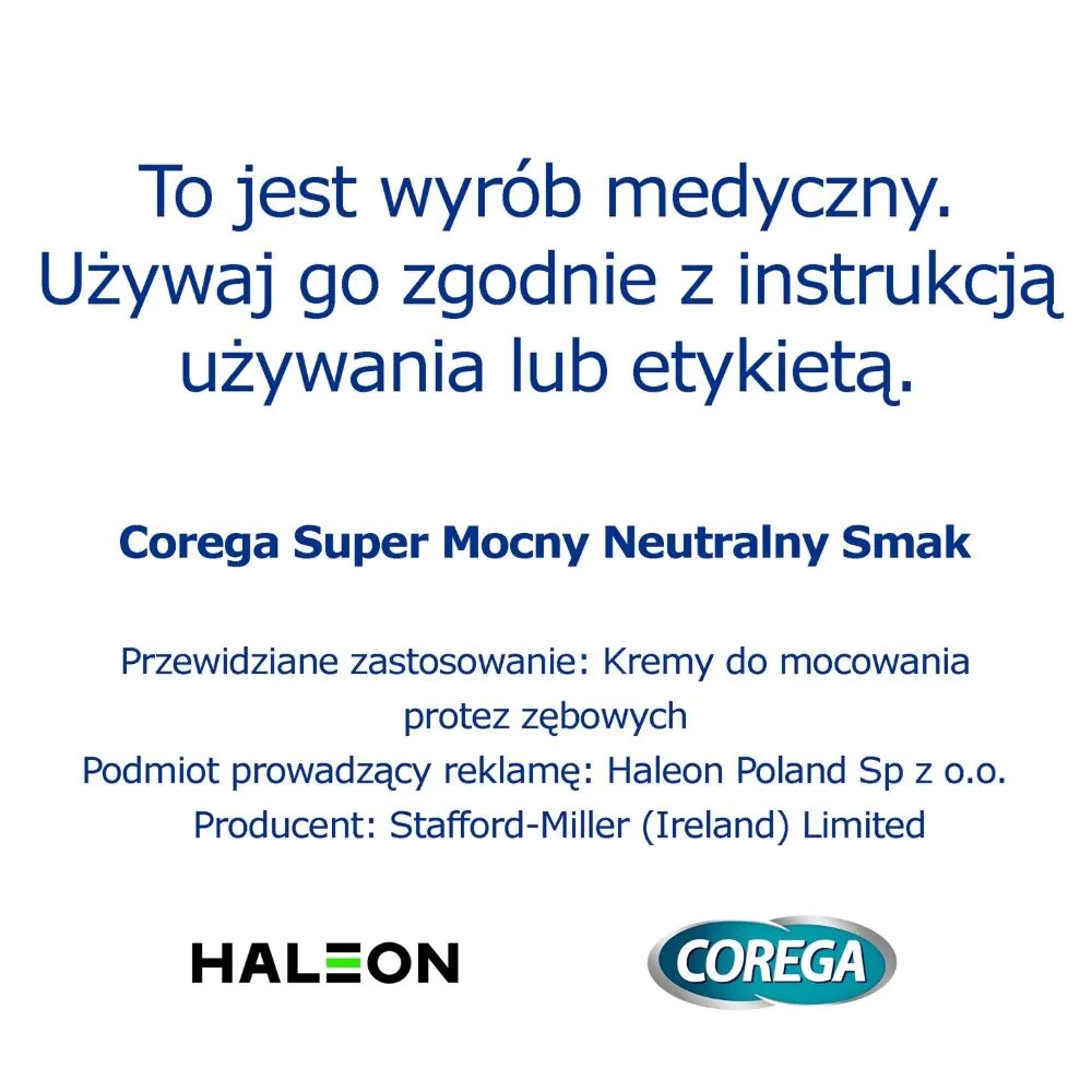 Corega Super Mocny XL, Smak neutralny, Krem mocujący do protez zębowych