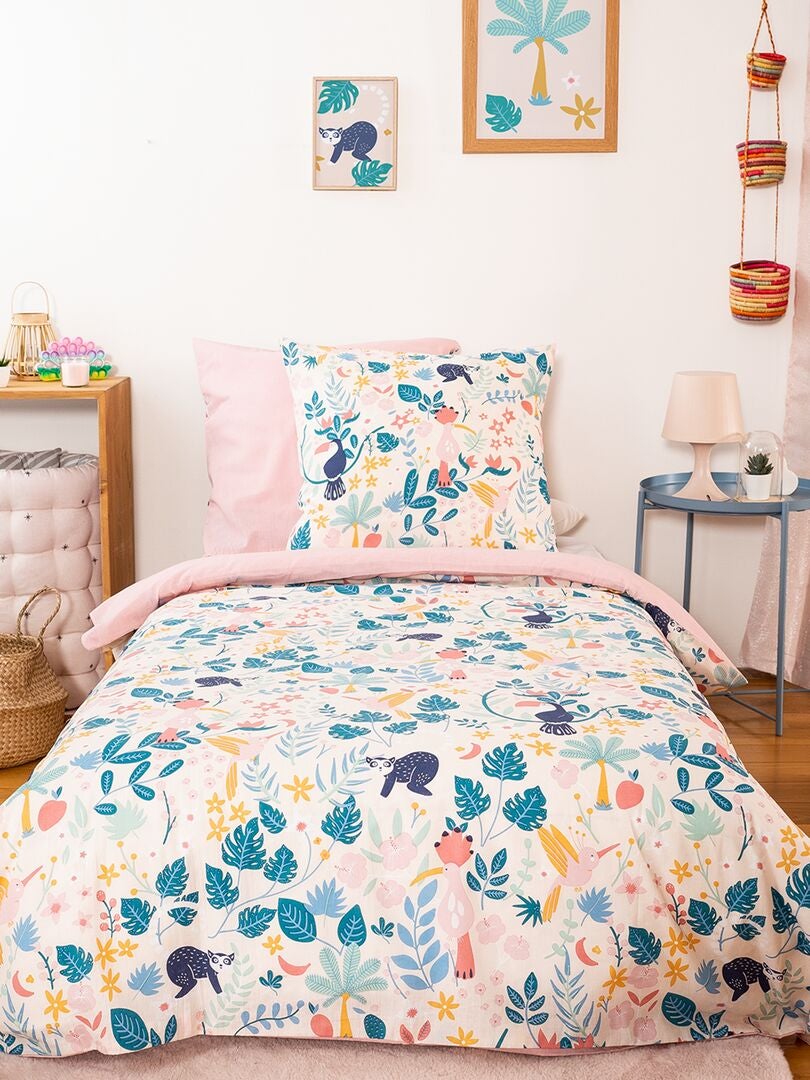 Conjunto de cama floral - solteiro - ROSA