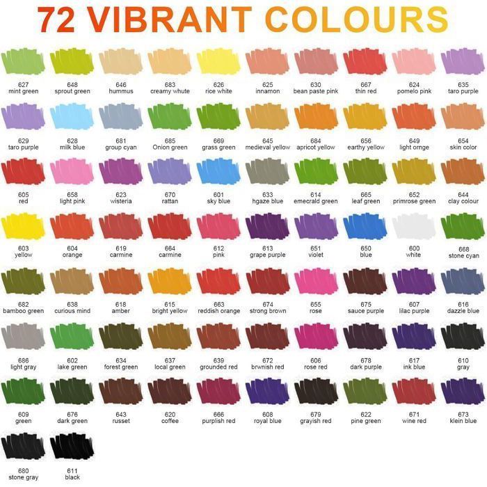 72 pennarelli acrilici colorati, pennarelli acrilici con punta a pennello per colorare per adulti, pennarelli acrilici per colorare