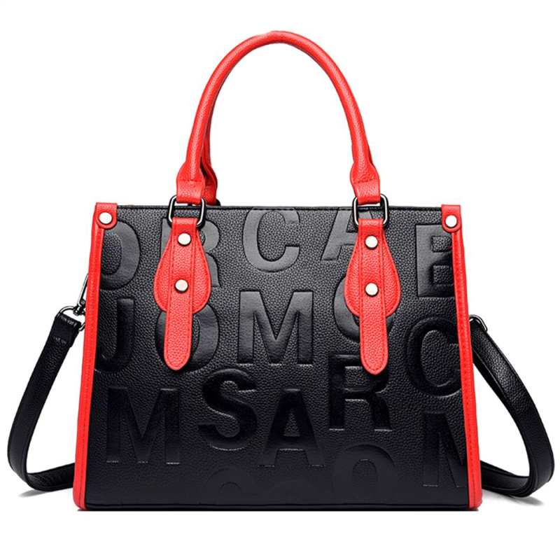 Borsa a tracolla da donna di alta qualità in pelle PU con lettere, borsa a spalla da donna