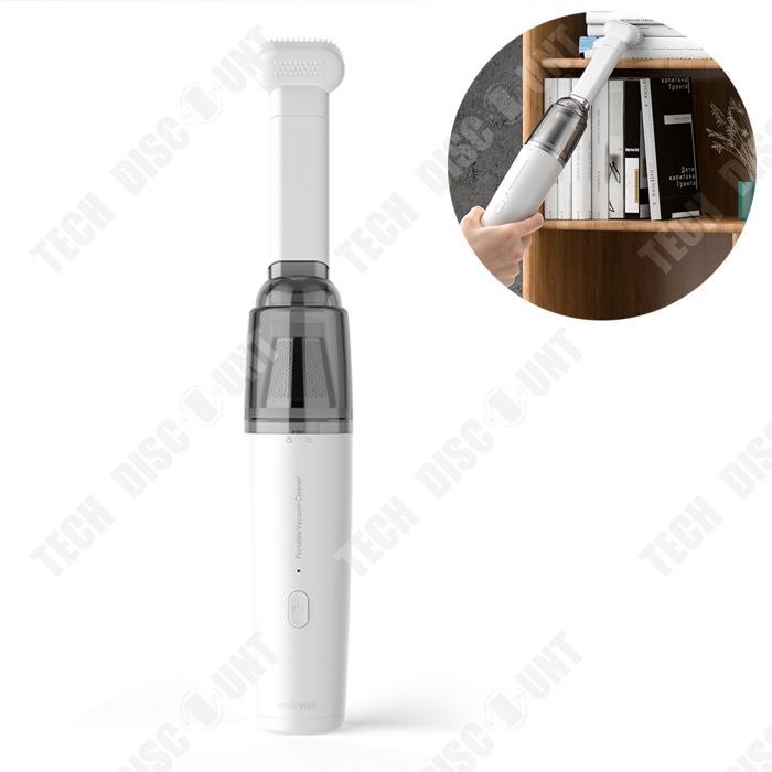 Aspiradora para coche TD® Medidor de ácaros del polvo Aspiradora miniatura inalámbrica recargable de alta potencia para coche