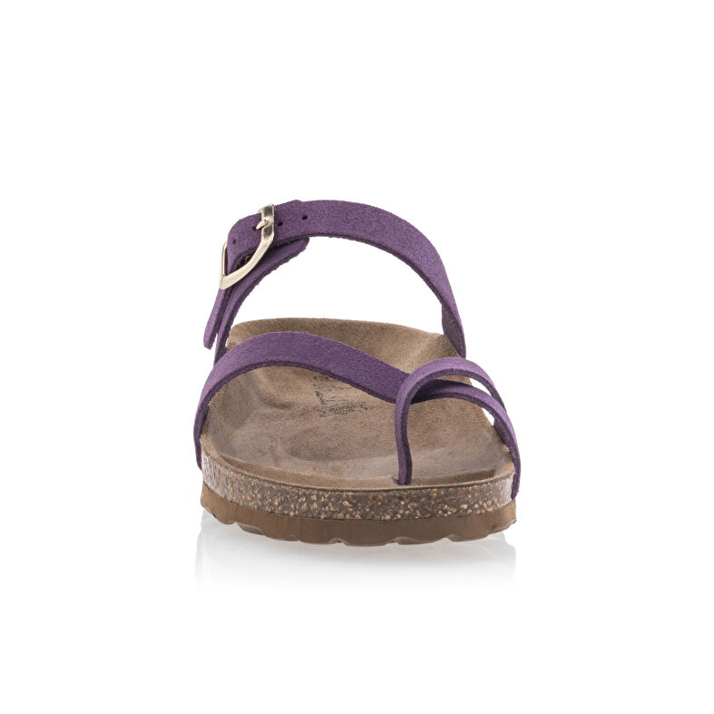 Sandalias moradas para mujer / Zapatos de punta abierta