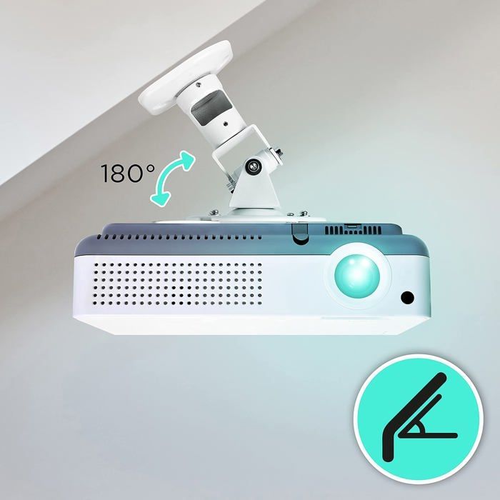 Duronic PB07XB Support vidéoprojecteur Universel inclinable et Rotatif Capacité 10 kg Installation Plafond Idéal pour Home cinema