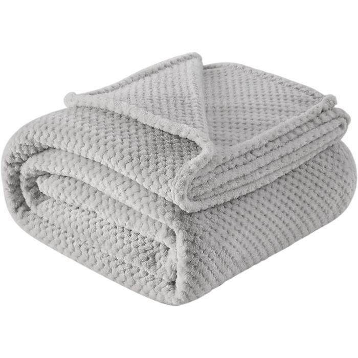Manta polar - FREOSEN - Gris 150x200cm - Suave y duradera - Para todas las estaciones