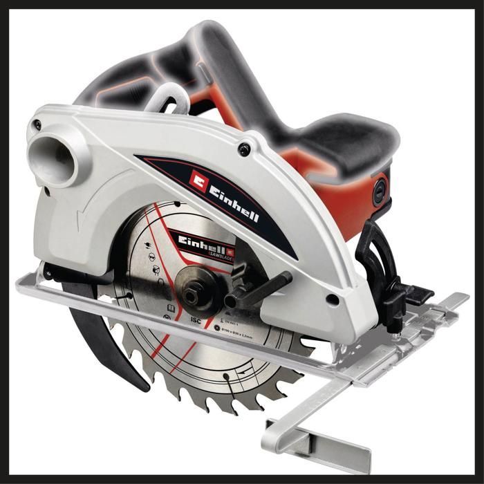 Sierra circular Einhell TC-CS 1410 de 190 mm (1410 W, 190 x 30 mm, máx. 67 mm, cuchilla divisora, bloqueo del husillo)