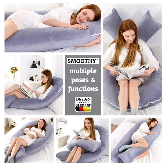 Coussin en U pour dormir sur le côté Coussin d'allaitement : Rose 120x70 cm