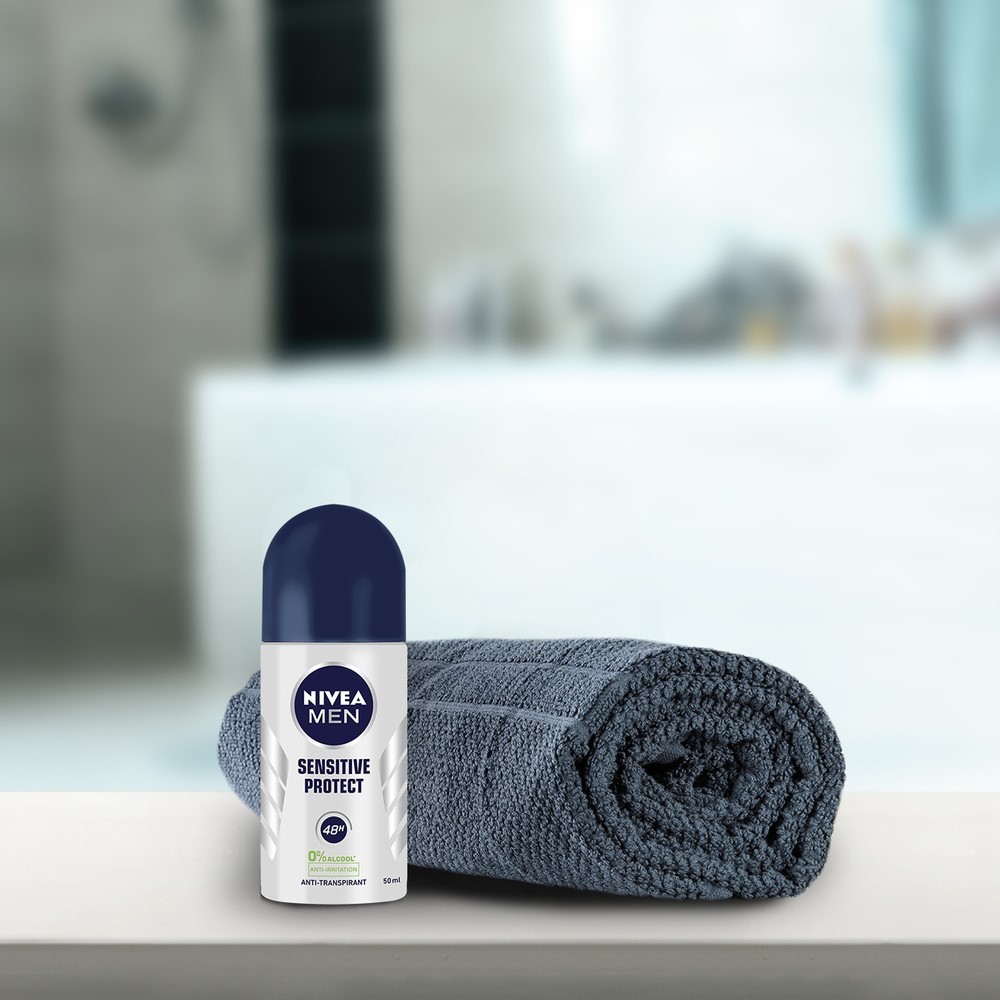 NIVEA Déodorant Bille homme Anti-transpirant 48H 0% alcool peaux sensibles