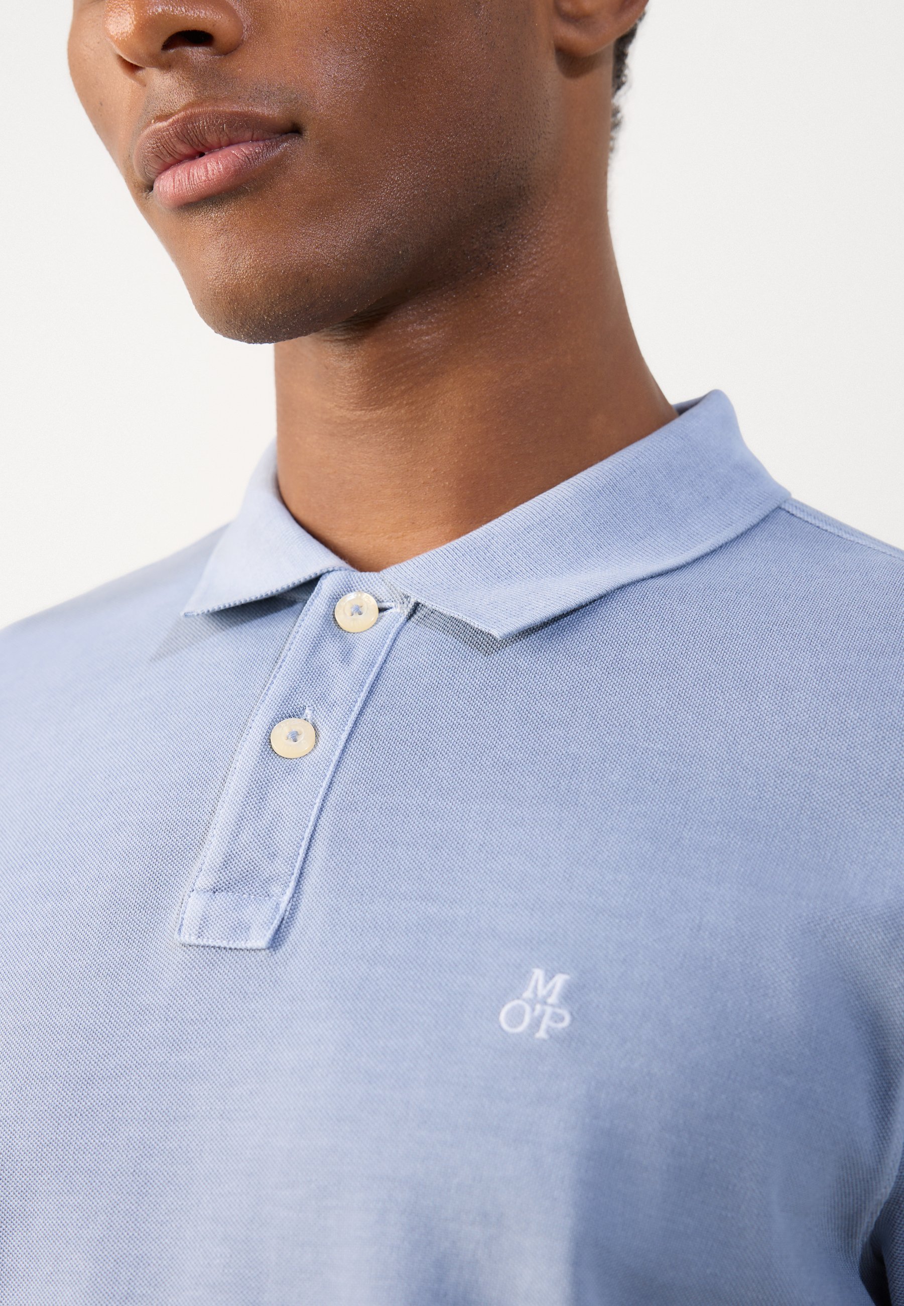 Marc O'Polo Poloshirt met korte mouwen en splitten aan de zoom - poloshirt - meltwater