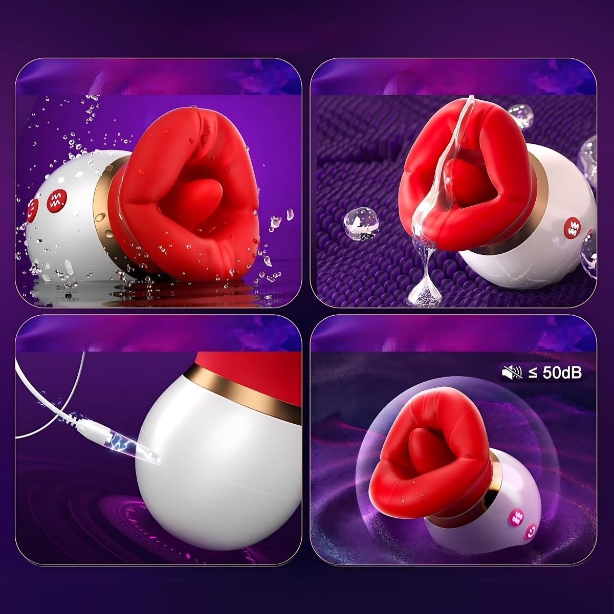 Erotický doplnok Intima - sací vibrátor Red Lips - červený