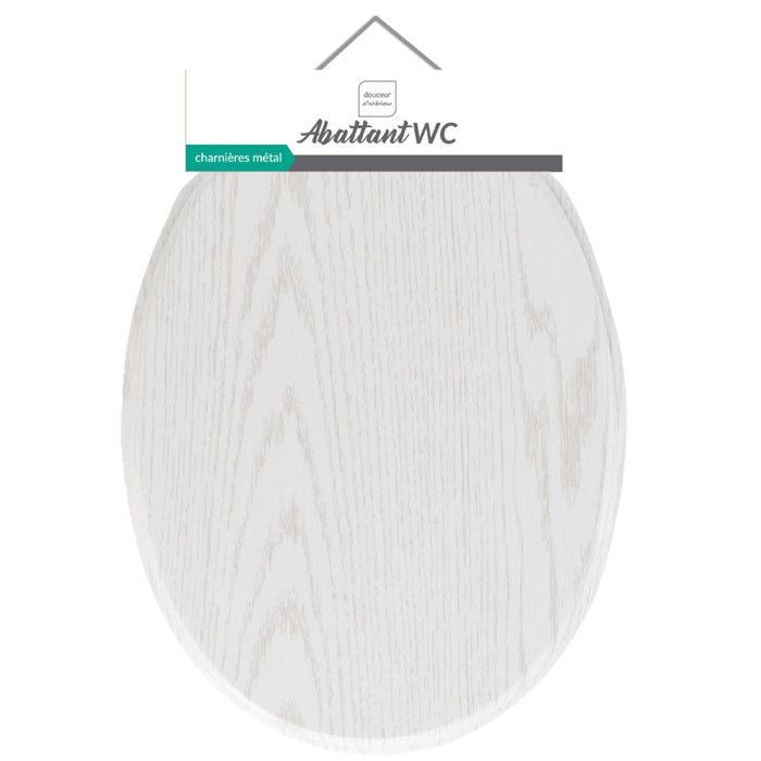 Asiento de inodoro - DOUCEUR D'INTERIEUR - Efecto madera - 45x37,5 cm - Bisagras metálicas - Universal