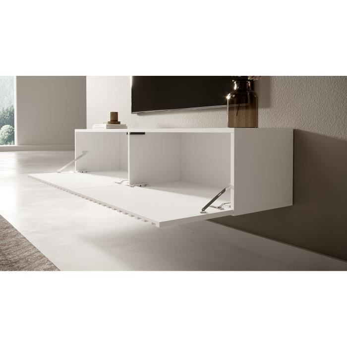 Mueble para TV - SELSEY - TELIRE - 138,6 cm - Blanco - 2 puertas