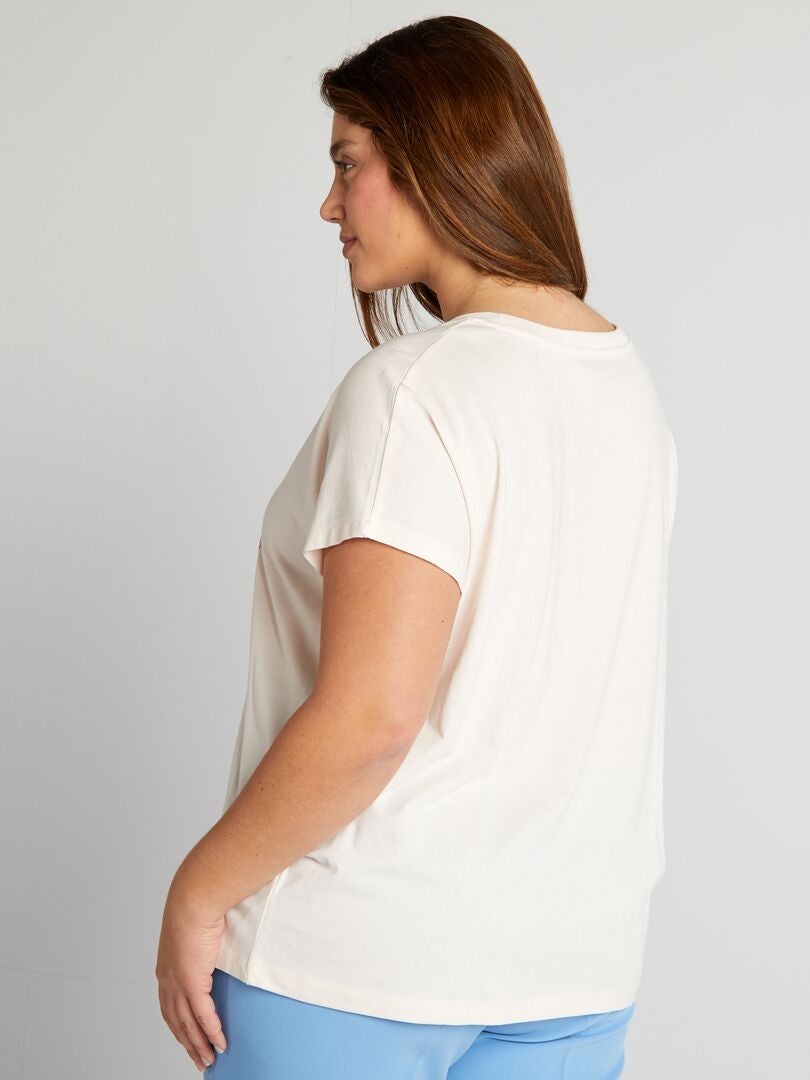 Bedrukt katoenen T-shirt - ROZE