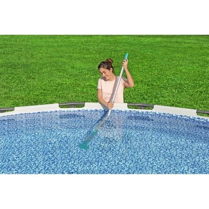 Kit Piscine hors sol tubulaire BESTWAY - Steel Pro Max™ - 396 x 122 cm - Ronde + Aspirateur électrique rechargeable Aquasurge™